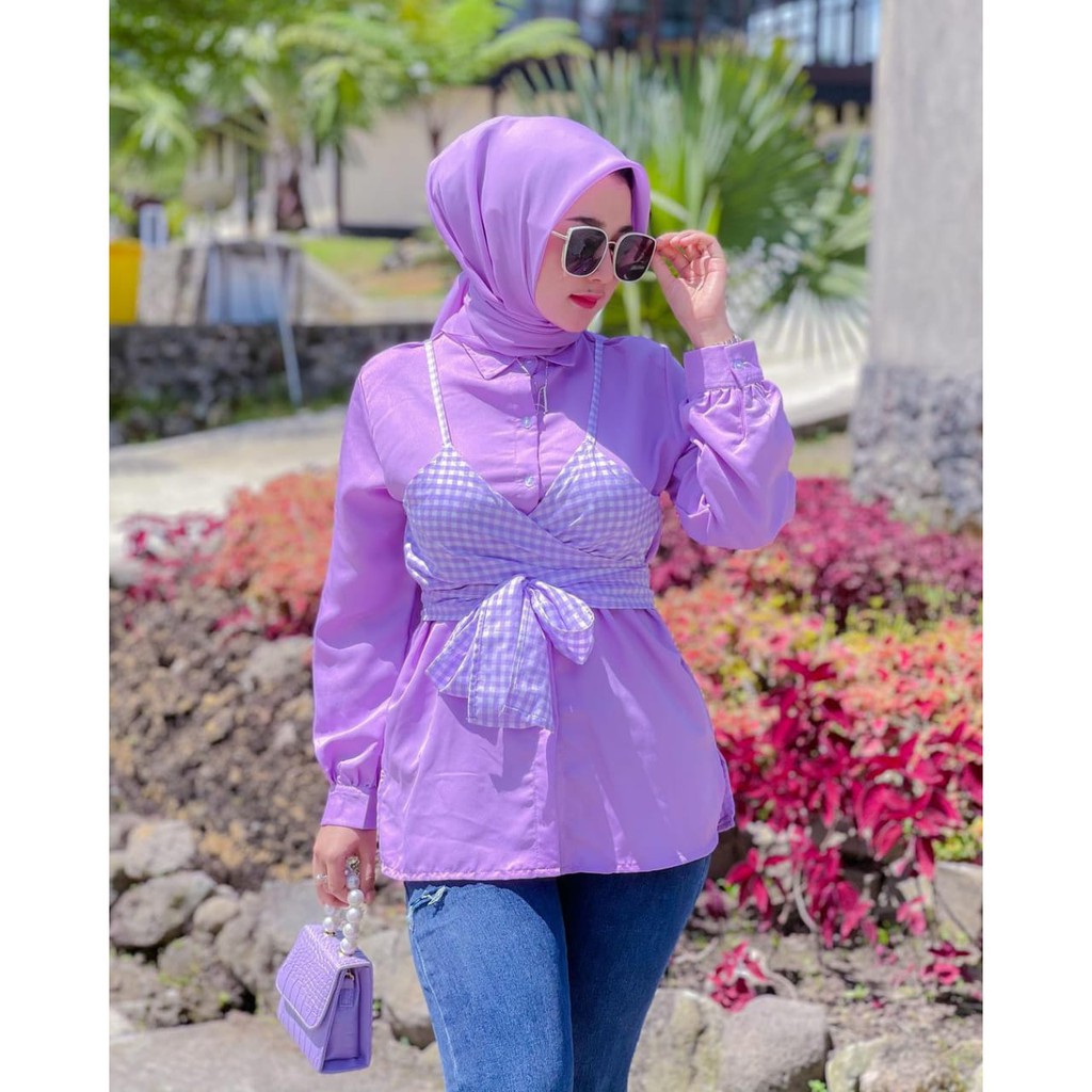 Doli Tunik Atasan Muslim Wanita 2in1 Fashion Korean Style Terlaris