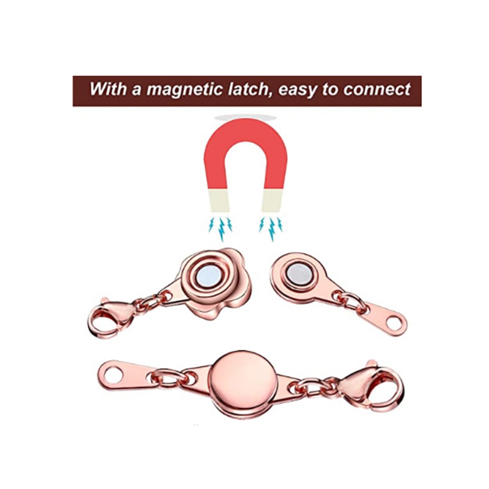 DIY Jewelry Accessories Rose Type Magnetic Buckle Hole Alloy Bracelet Extender Necklace Magnetic Buckle Lobster Buckle -OW-