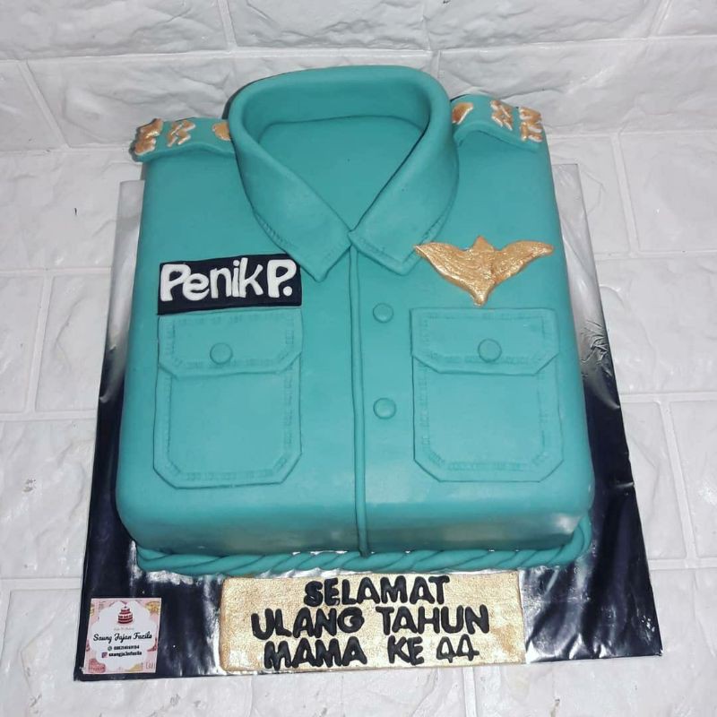 

Kue Ulang Tahun Baju Seragam custom fondant TNI Polisi