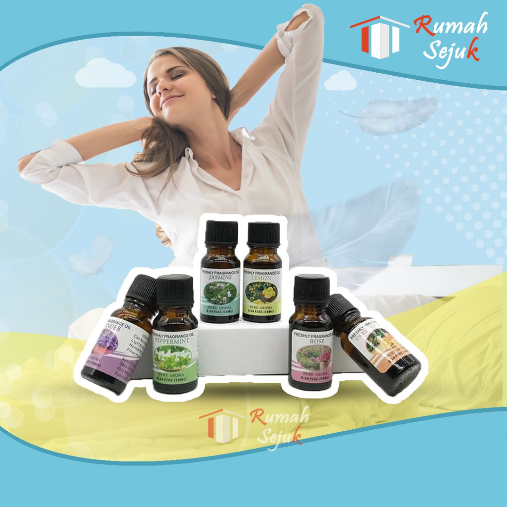 6 Botol Aroma Terapi Aromatherapy Essential oil Diffuser Aromaterapi Pure Murni &amp; Alami Air Fragrance Pengharum Pewangi Esensial Esential Oil Ruangan 10ml Defuser Humidifer Minyak Humadifier Humudifier Humdifier Difusser Essential Kamar Taffware