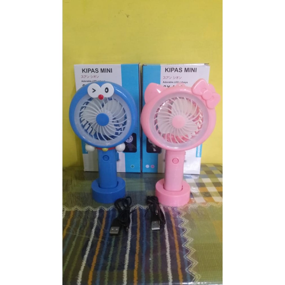 KIPAS MINI KARAKTER LED/KIPAS+LAMPU LED