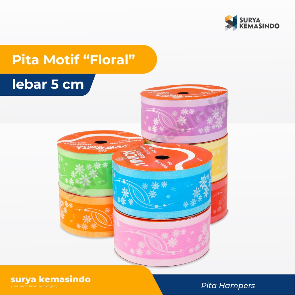 

Pita Motif Floral ( 2" / 5 cm ) Per Roll pita/pitakado/pitamotif/hampers