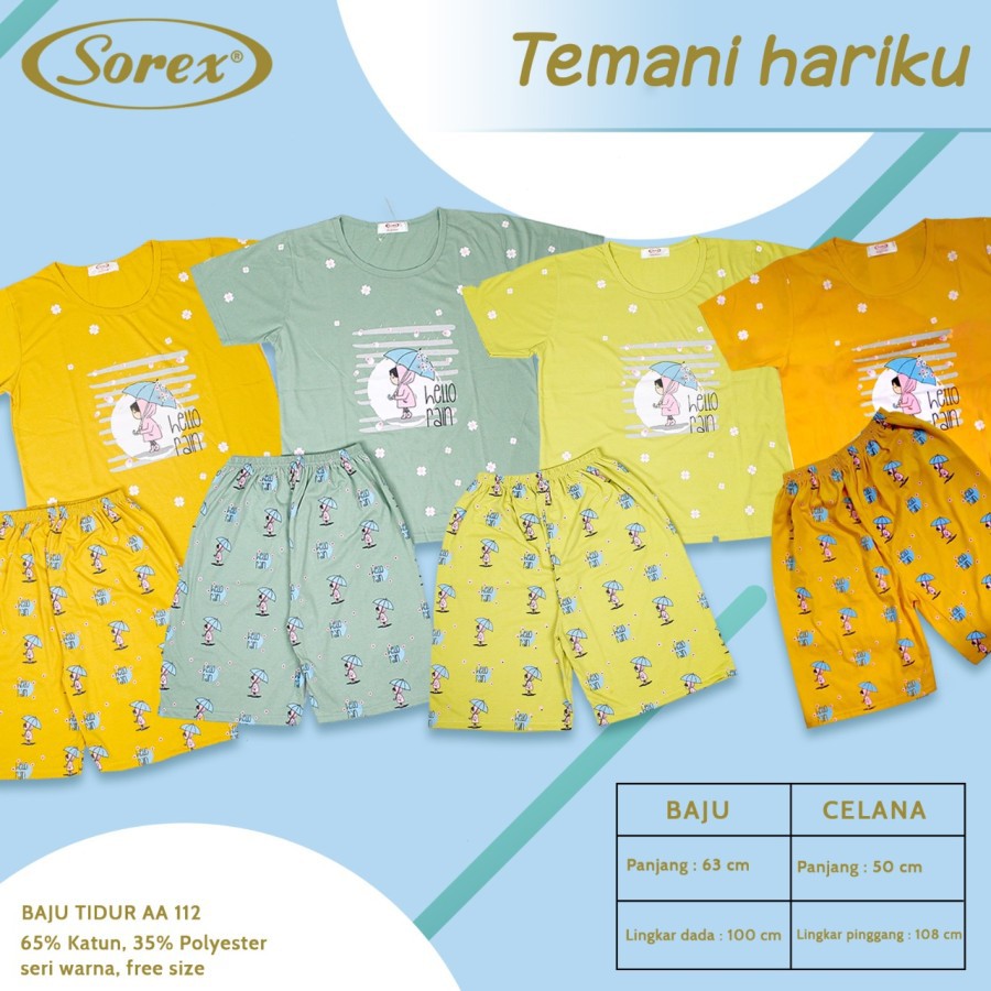 stelan set baju tidur sorex AA 120 126 118piyama baju santai harian