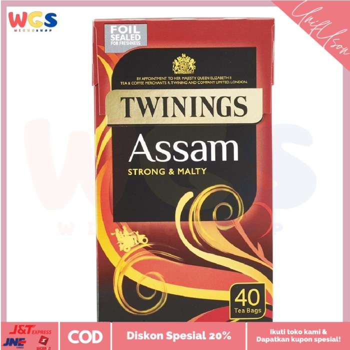 

⭐COD⭐ Twinings Tea Assam Strong & Malty 40 Tea Bags 100g