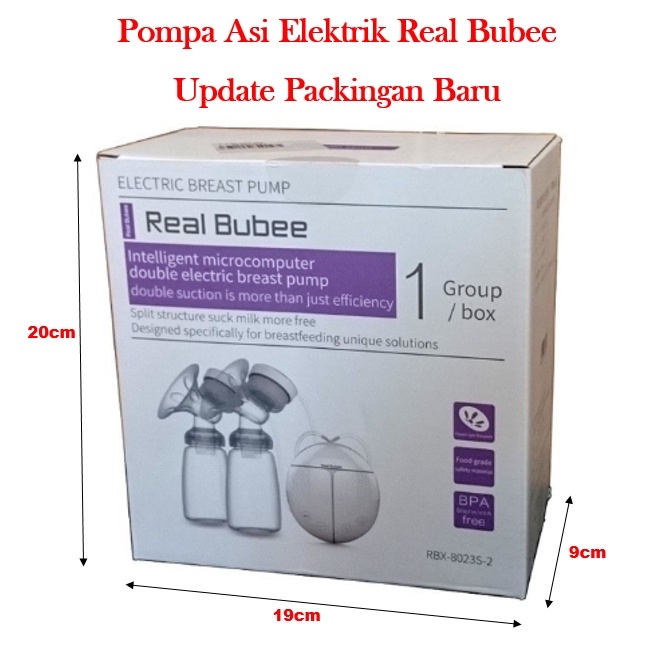 Pompa Asi Elektrik Real Bubee -  Pompa Asi Elektrik Dua Botol Asi / Breast Pump DOUBLE ELECTRIK