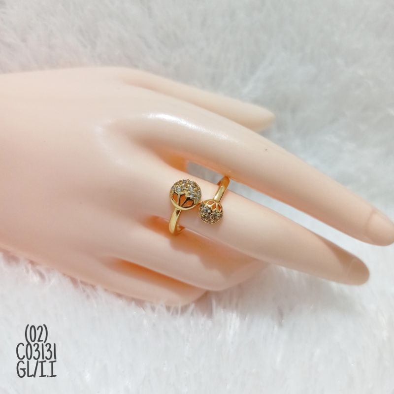 Cincin fashion rhodium zircon Gold C03131