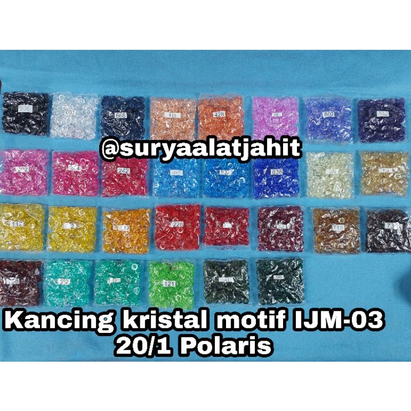 Kancing Jamur kristal 20/1/1.2cm (IJM-03) @1gros =rp.6.500/144pcs