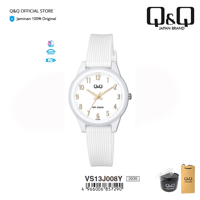Jam Tangan Wanita Q&Q QnQ QQ Analog Strap Karet  VS13 VS13J Original - Anti Air 10 BAR-3
