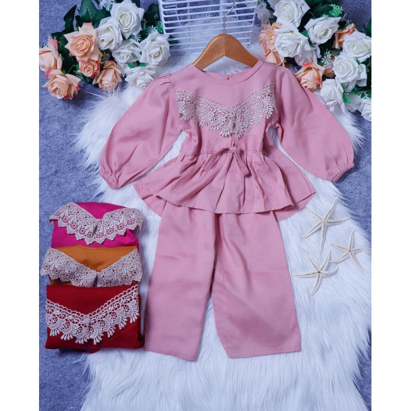 Baju Rumah Anak setelan Arab Renda Baju Anak