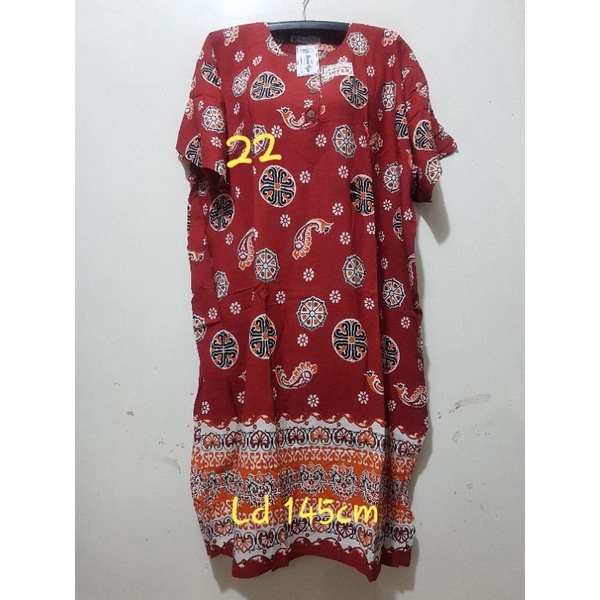 YULI - Daster kencana ungu  L5 JUMBO LD 135-150 CM PB 107 CM BATIK KU LEBEL PUTIH(KUP)-no 22