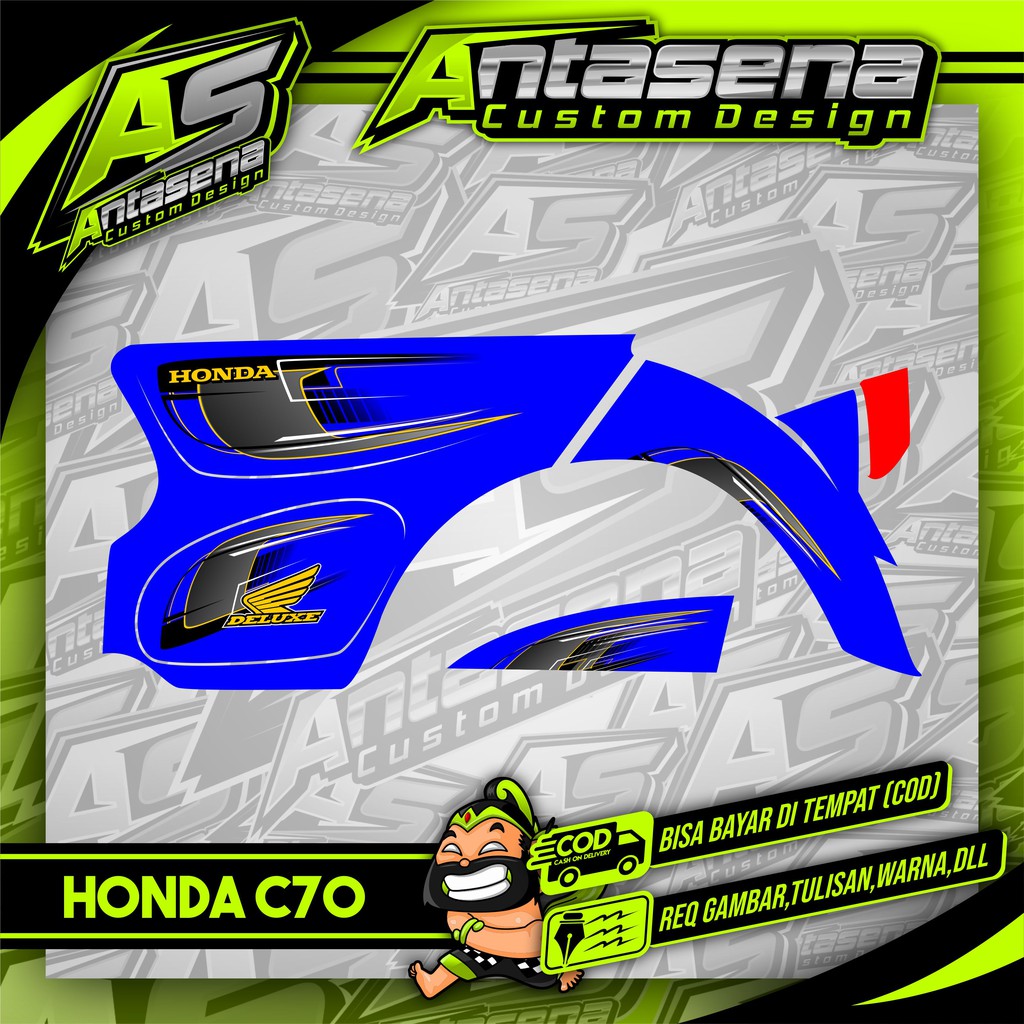 Striping C70 Racing Herex Stiker Motor Variasi Honda C70/Ulung/Olong Sticker Decal Custom 17