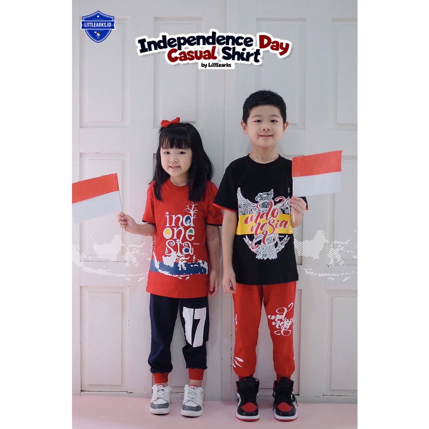 Setelan anak Size Kids Independence day casual Shirt By littlearks