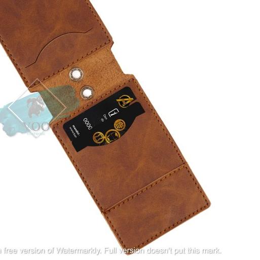 

♖ ID Card Holder/Name Tag/Gantungan ID CARD Magnet Kulit FRONT COKLAT ➻