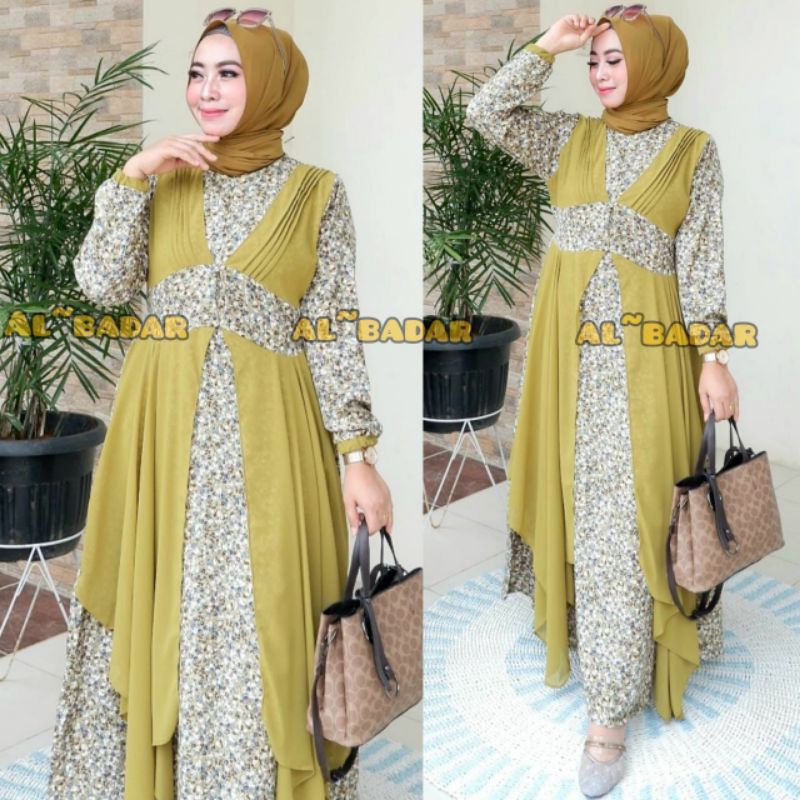 gamis shakila mix ceruty//gamis pesta//gamis terbaru//gamis kondangan