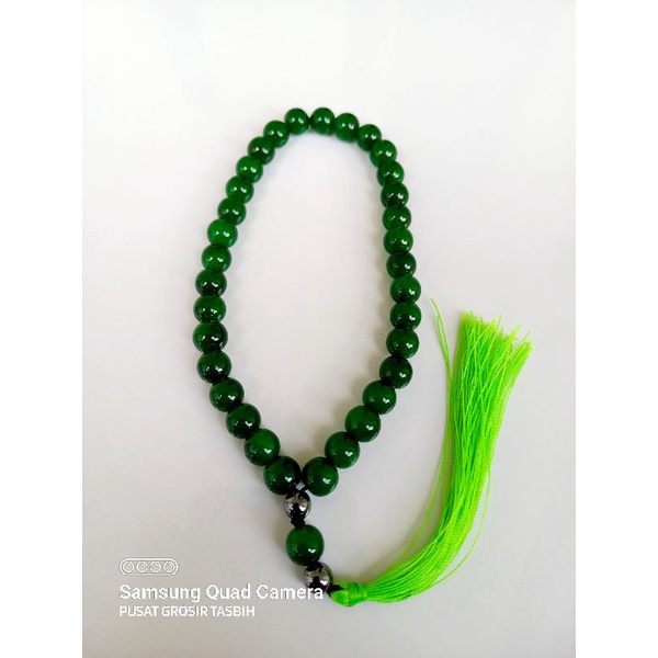 Tasbih batu giok asli 33 butir tasbih batu giok hijau tembus asli tasbih giok hijau asli tasbih 33 butir tasbih batu giok hijau tembus cahaya CLW