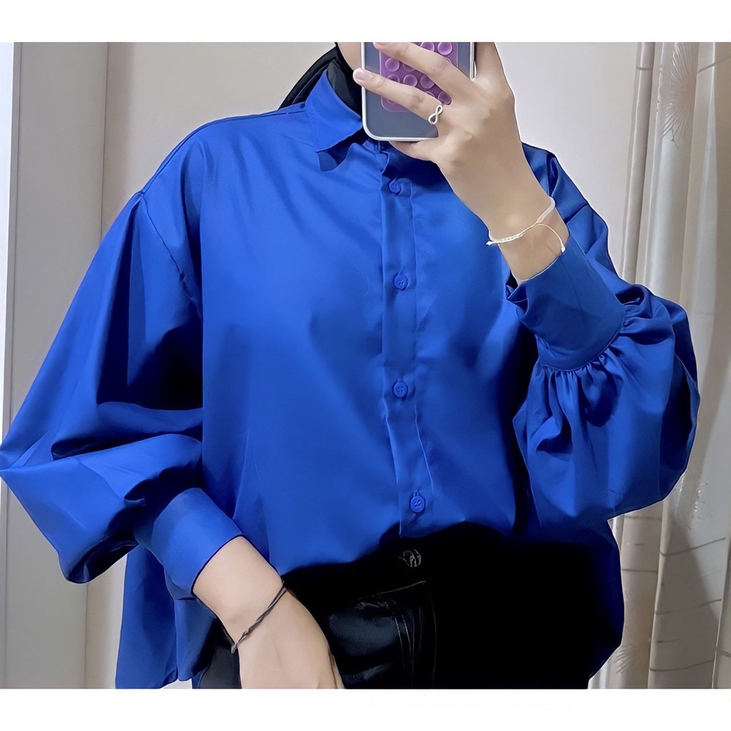 BEFAST - ZRX OOTD Kemeja JIMIE / Sally Blouse Oversize XXL / Kemeja Shirt Oversize Jumbo / Pakaian Wanita Remaja ABG / Oversize Kemeja Casual / Fashion Wanita Modis / Kemeja Polos Formal / Outfit Wanita Kantor / Keluaran terbaru / Kemeja Best seller