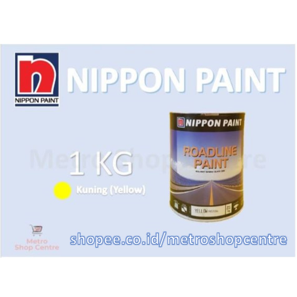 

NIPPON PAINT - Cat Jalan Roadline / Road Line Paint 1 Kg (Kaleng) Warna Yellow (Kuning)
