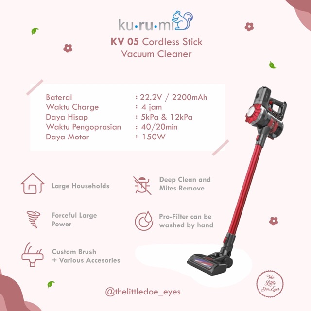 [READY] Kurumi KV05 Cordless Stick Vacuum Cleaner