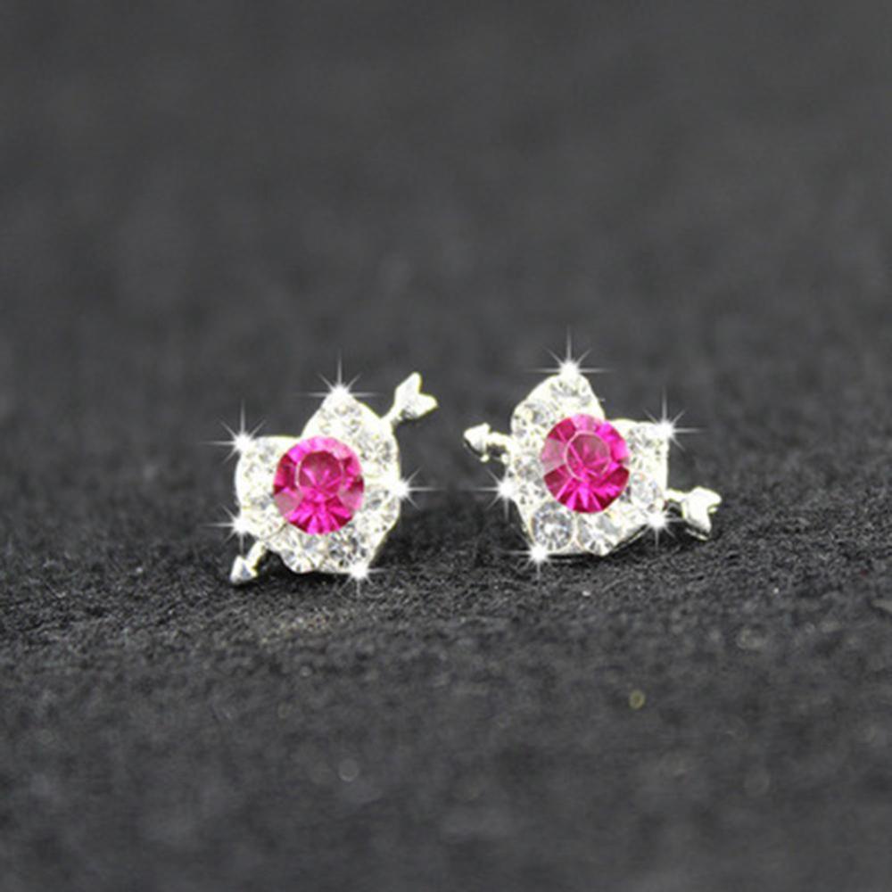 Timekey Anting Tusuk Hias Kristal Berkilau Simple Untuk Wanita A6K1