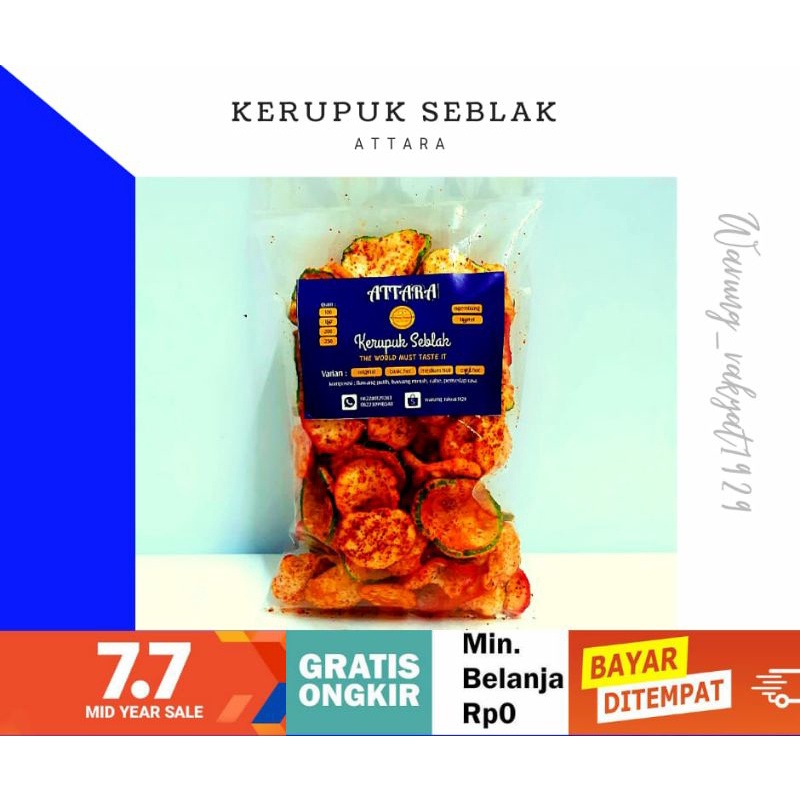 

[PROMO] KERUPUK SEBLAK WARNA-WARNI ATTARA BANTET GURIH DAH RENYAH 150gr