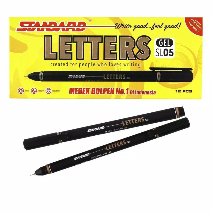 

Eklusif Standard Pen Pulpen Letters Gel Sl05 Isi 12 Bulpen / Ballpoint / Pena Limited