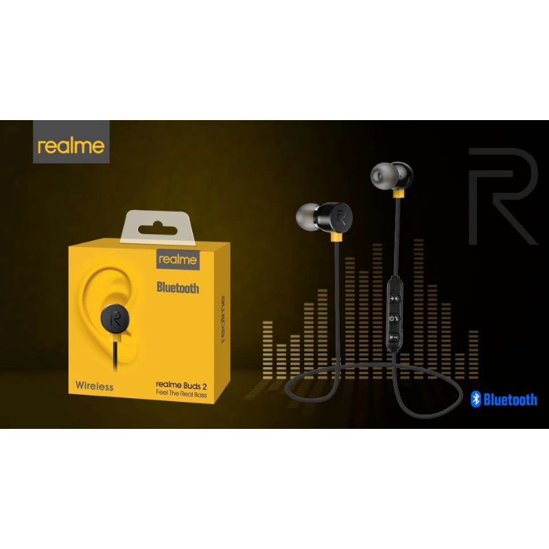 HANDSFREE HEADSET BLUETOOTH REALME BUDS 2 REAL BASS EARPHONE MAGNETIC