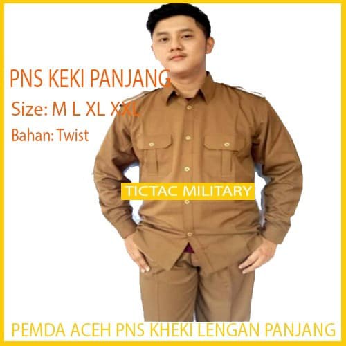 TSK        Pemda Pria Aceh Lengan Panjang Stelan Baju PNS Kheki Keki Pemda