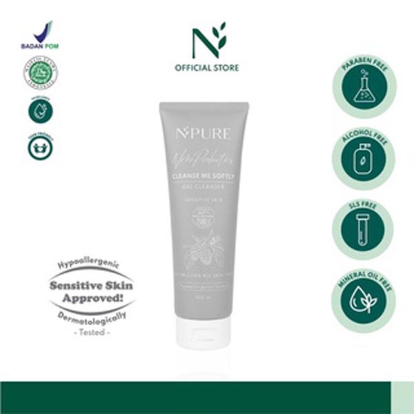 [PEMBERSIH WAJAH DENGAN PROBIOTIK] [NPURE NONI PROBIOTICS &quot;CLEANSE ME SOFTLY&quot; GEL CLEANSER 50ML 100 ml _Cerianti