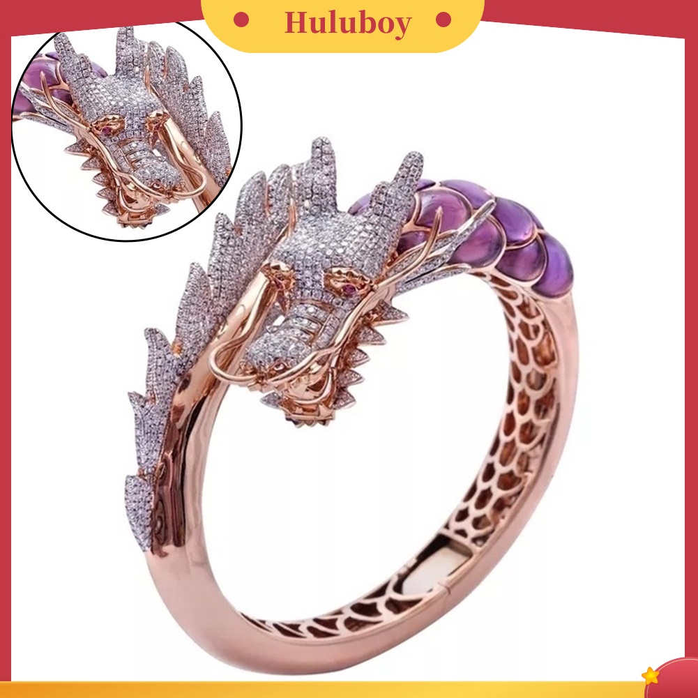 Hu Hu Hu Hu Hu Alat Bantu Pasang Kacamata♡ Cincin Wanita Desain Naga Hias Berlian Imitasi Untuk Pesta Pernikahanhadiah