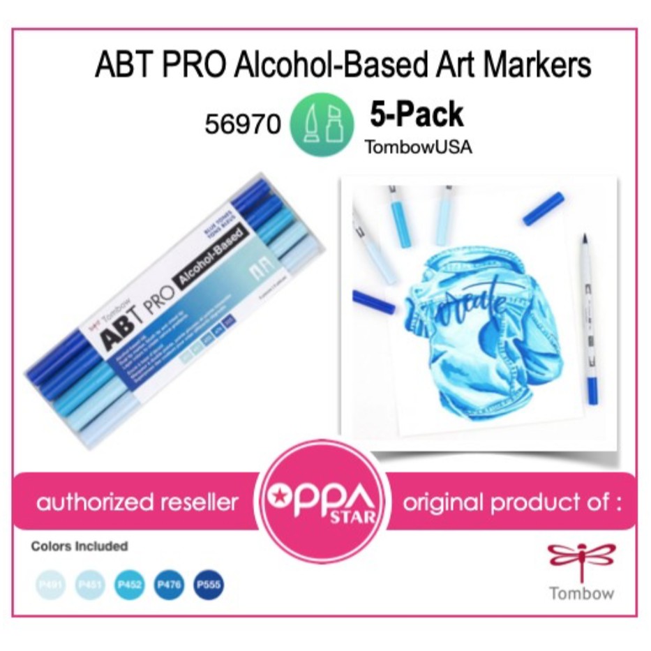 

Tombow Brush Pen Dual ABT Pro Set 5 Blue Tones - 56970
