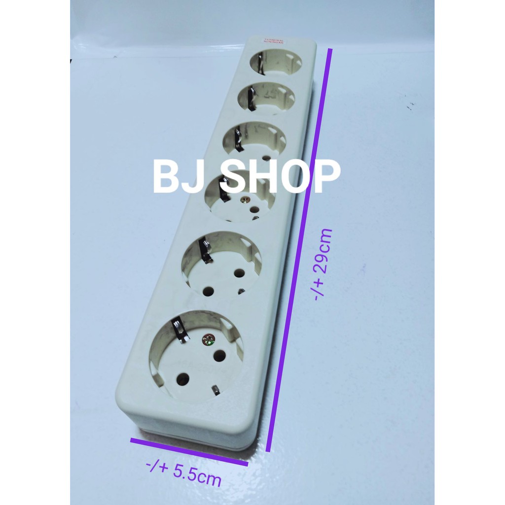 UTICON Stop Kontak Arde 6 Lubang / Terminal Kuningan 6 Lubang / Colokan Listrik 6 Lubang SNI