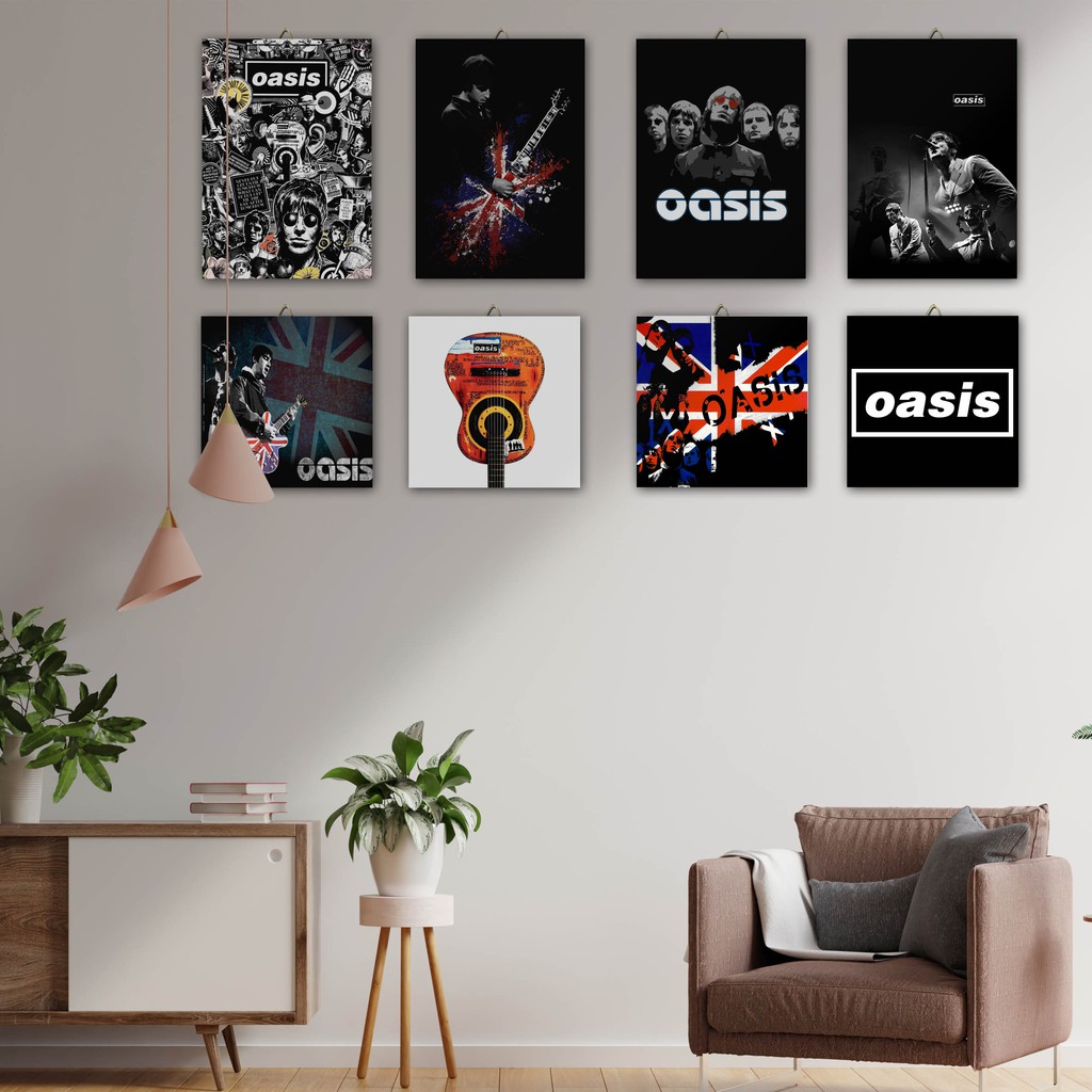 Hiasan dinding BAND MUSIK MUSISI OASIS Poster Kayu Pajangan Rumah/ dekorasi dinding / Walldecor