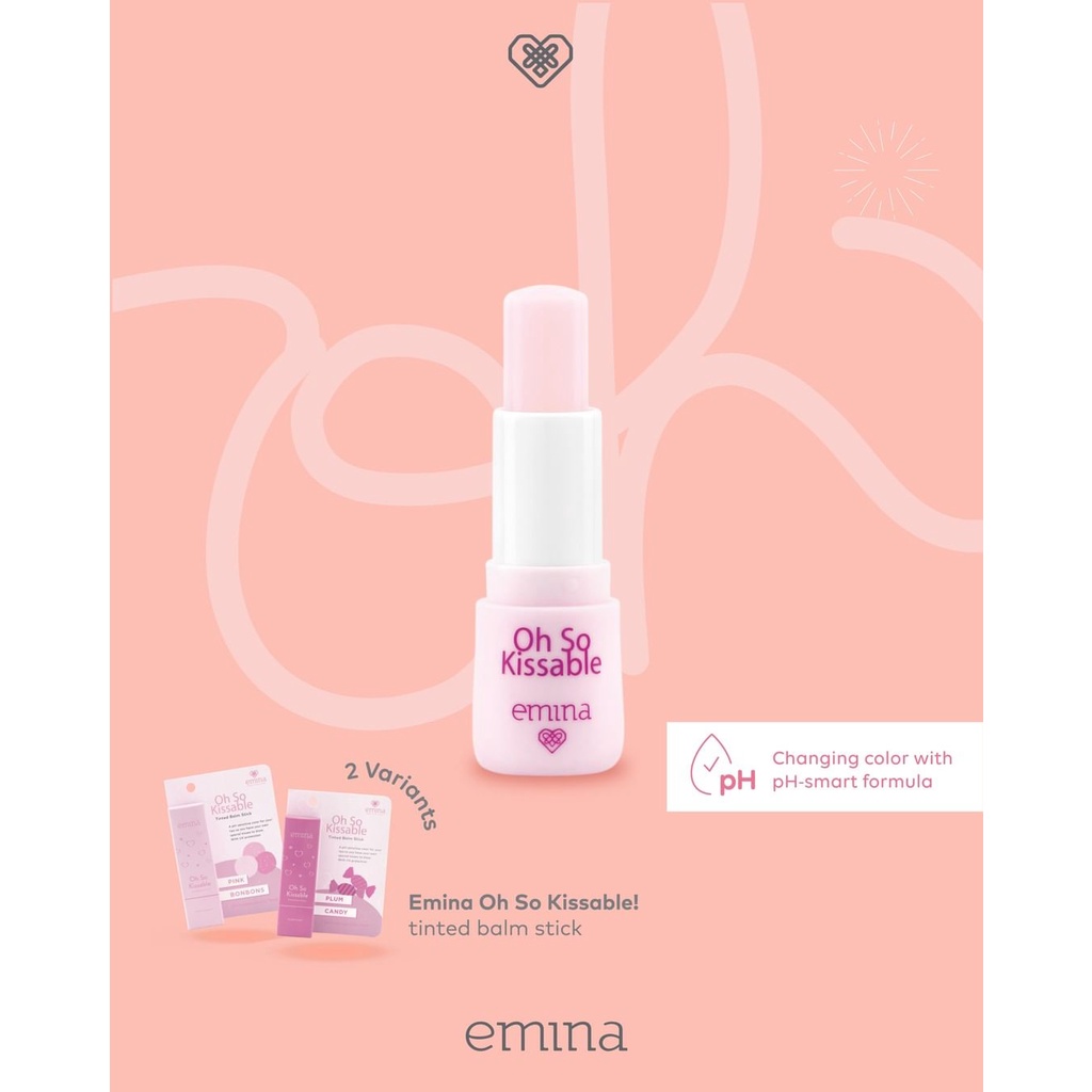 `ღ´ PHINKL `ღ´ ╰☆☆ 𝔢мιℕά ☆☆╮Emina Oh So Kissable Tinted Balm Stick lipoil pelembab bibir