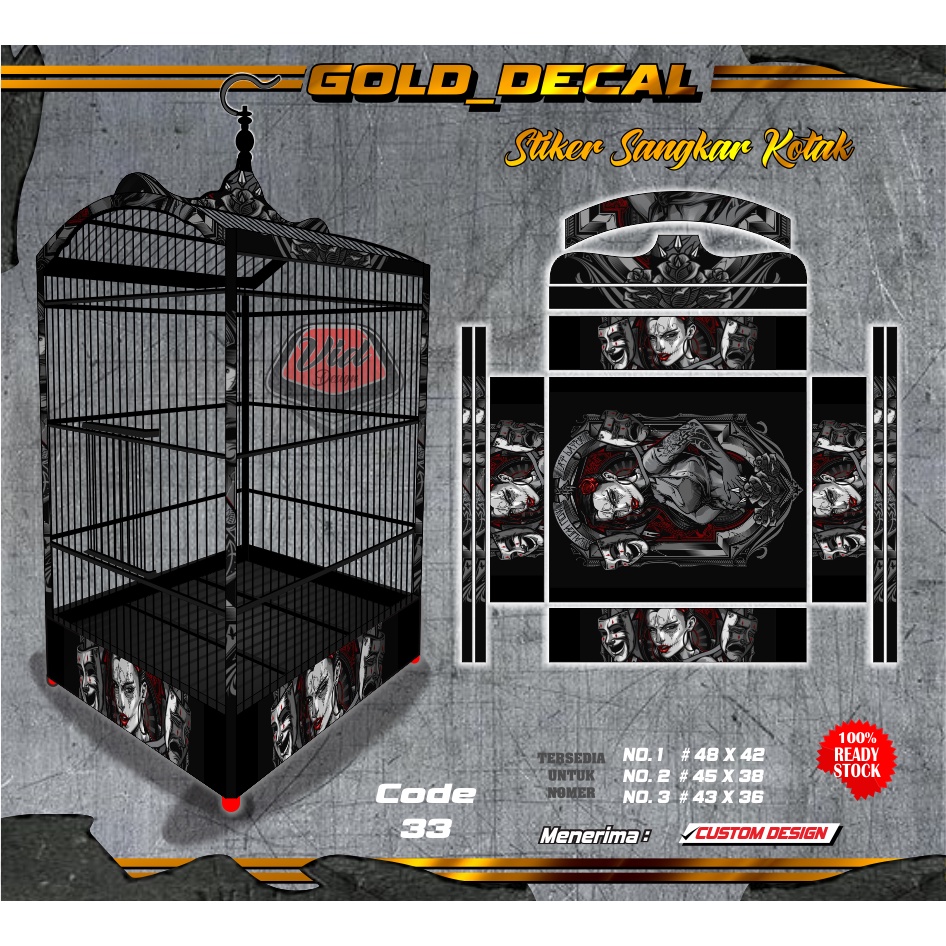 Stiker Sangkar Kotak Dekal Kandang Kacer Cuca Ijo Oriq Jaya No 1 2 3