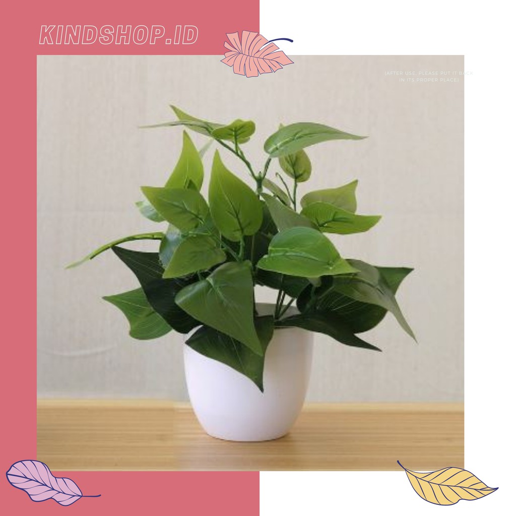 KINDSTORE❤ | LEAF12 | Tanaman Palsu Kecil Plastik Hias Pot Bunga Artificial Daun Rambat