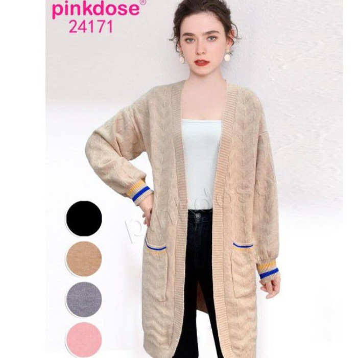 Cardigan long pinkdose