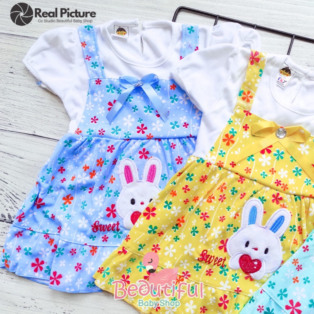 Baby.ou - Dress Bayi Perempuan Motif Bunga Bunny / Rok Baju Bayi Perempuan  Merk Rifky / Baju Bayi Perempuan