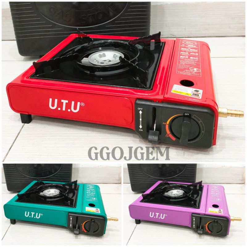 Kompor Gas Portable UTU 1 Tungku -  2in1 ( Gas Kaleng &amp; Gas Elpiji 3kg ) 2 Fungsi / Steamboat / Panggang / Sangwo