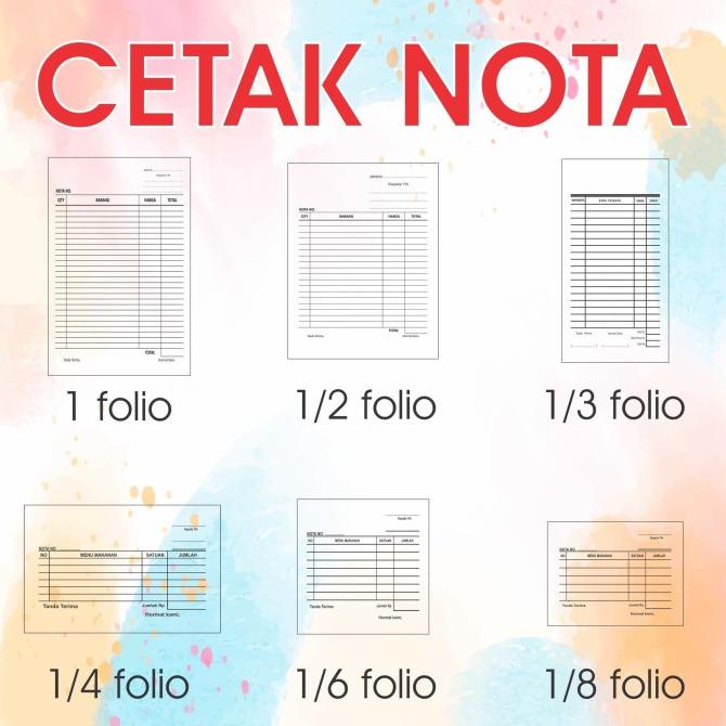 

Office & Stationery | Buku Tulis | Cetak Nota Bon 3 Rangkap/Ply Carbonless Tanpa Karbon | Best Seller