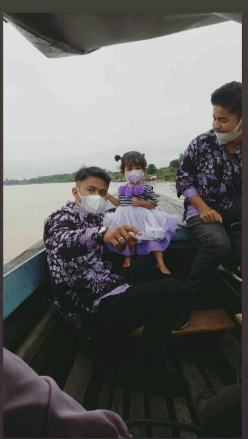 Promo Batik Couple Keluarga Sarimbit Sania Ruffle Batik Ori Ndoro Jowi Motif Cibulan Ungu