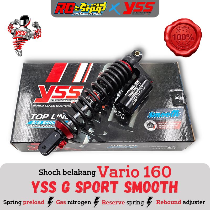 Shock Shockbreker YSS Tabung G Sport Smooth 340mm Click 160 Vario 160 Original Thailand