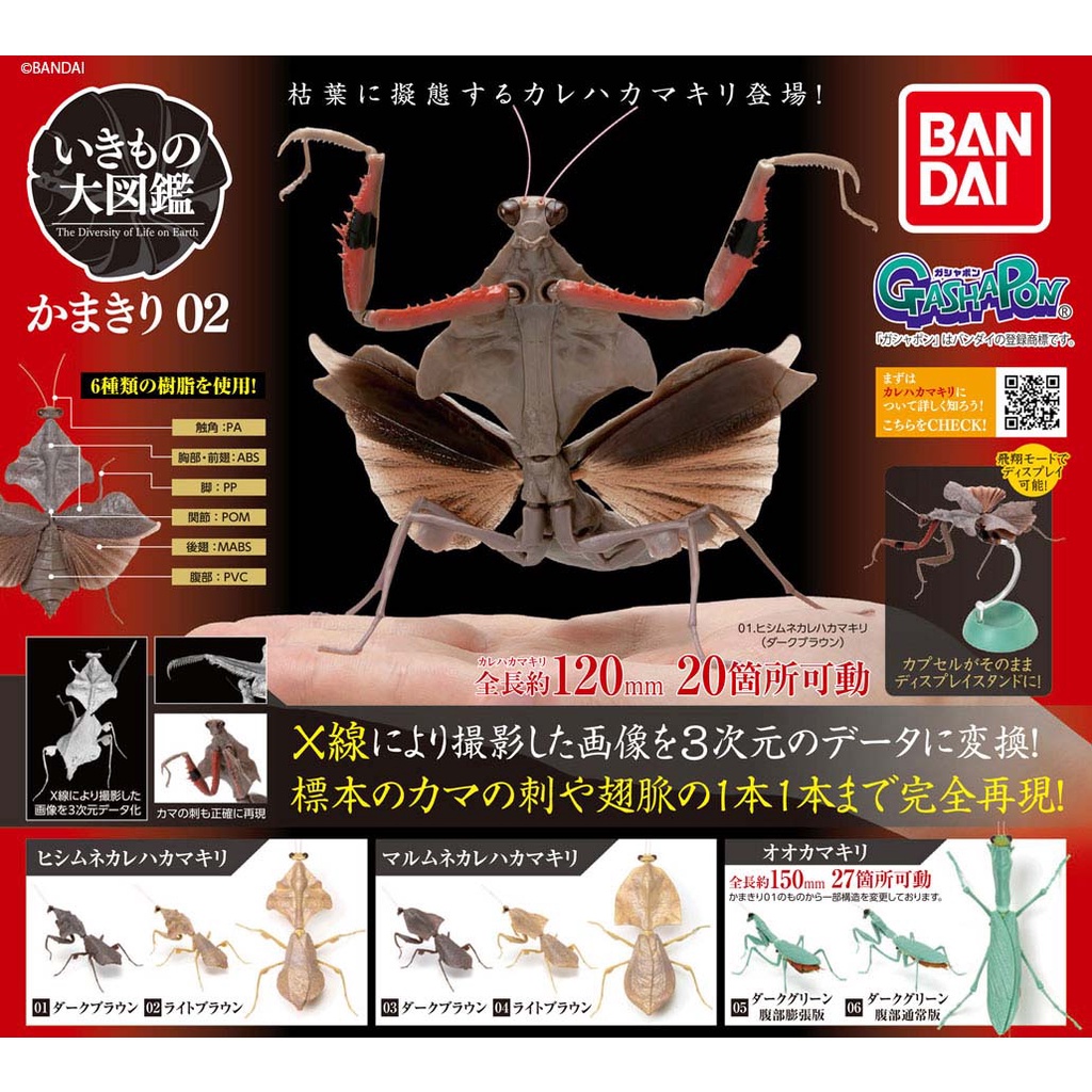 Kamakiri 02 Praying Dead Leaf Mantis Belalang Sembah Daun Bandai Gacha Gashapon Ikimono Encyclopedia