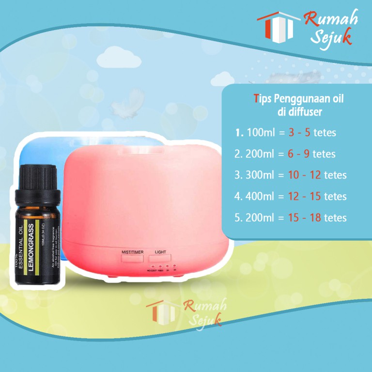 RS - 6 in 1 Aromaterapi Pure 100% Murni &amp; Alami Air Fragrance Essensial Pengharum Pewangi Esensial Esential Oil Aromatheraphy Ruangan RS-21 10ml Defuser Humidifer Minyak Humadifier Humudifier Humdifier Difusser Essential TSLM1 TSLM2 RH-17 Kamar Taffware