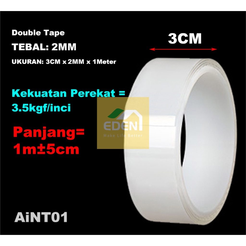 Nano Tape Double Tape Bening Dijamin Super Lengket Dengan Lem Kuat Nano double side tape tebal 2mm
