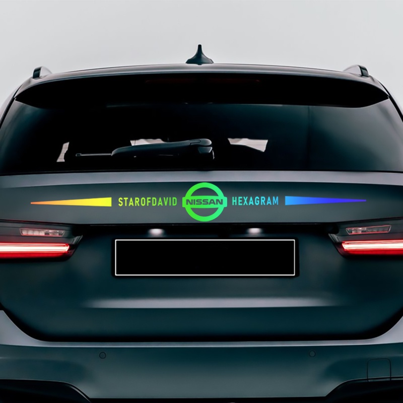 Stiker Reflektif Warna Warni Mobil, Stiker logo Pintu, fashion Reflektif laser 65cm, Stiker Hias Warna-Warni, Stiker Anti Gores Yang Dipersonalisasi