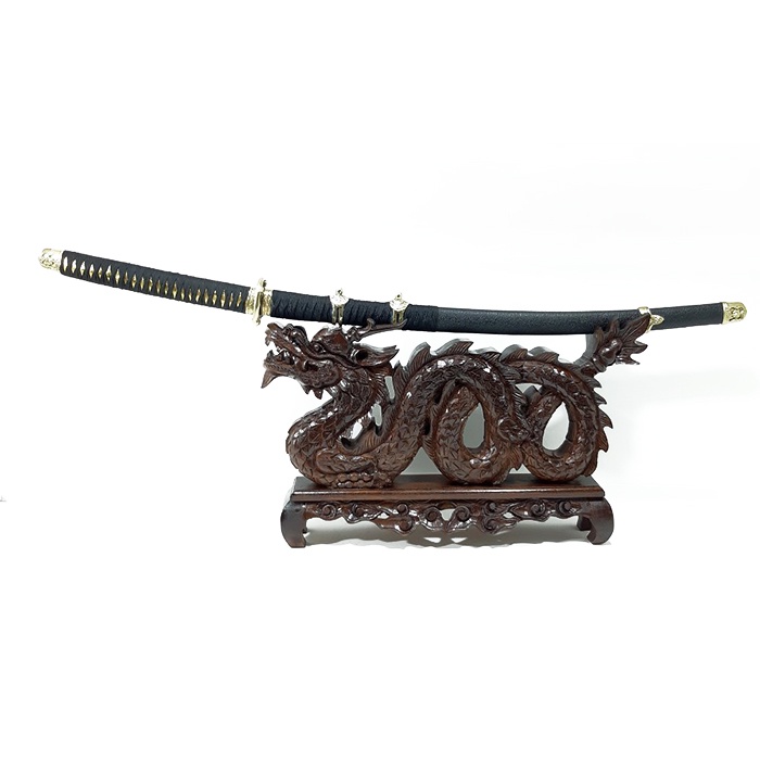 Jagrak Stand Pedang Ukiran Naga Kayu Jati