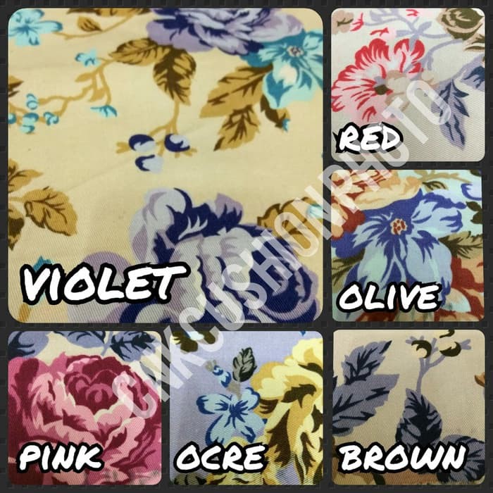 BAHAN KAIN JOK KURSI DAN BANTAL KATUN POLYESTER HALUS MOTIF BUNGA - LUSIE