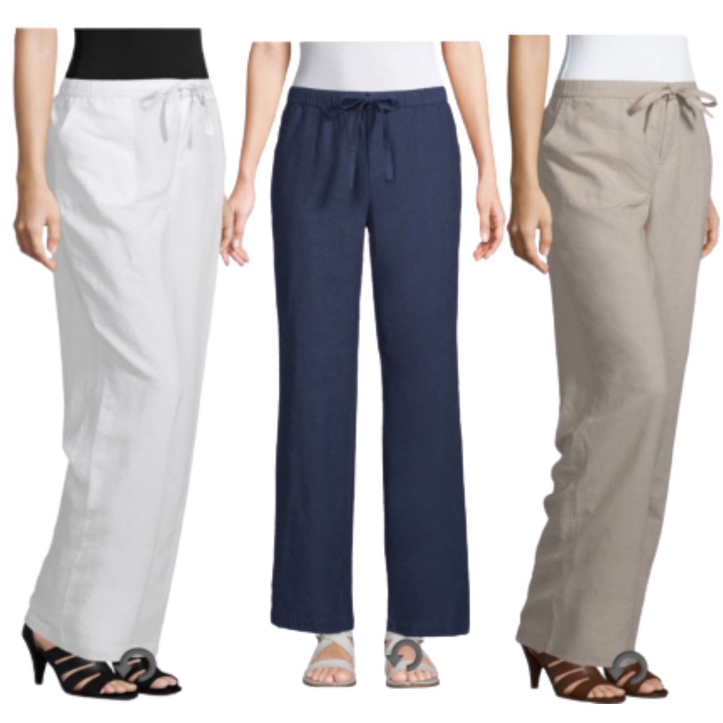 LIC CLAIRBORNE Celana Bahan Wanita Classic Straight Linen LIC CLAIRBORNE Celana Bahan Wanita Classic Straight Linen