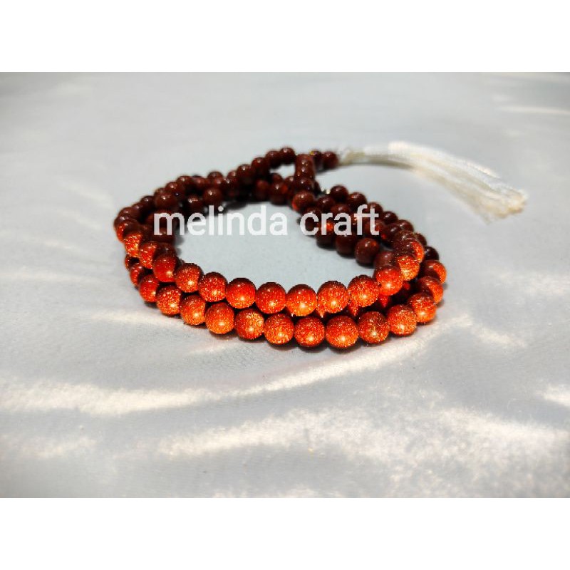 tasbih batu pasir mas asli 8mm tasbih batu