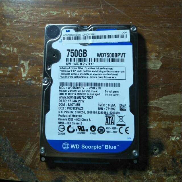Hardisk WD 750GB